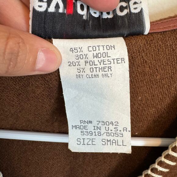 Vintage Evidence wool blend brown Vest woman’s size small - Picture 8 of 8